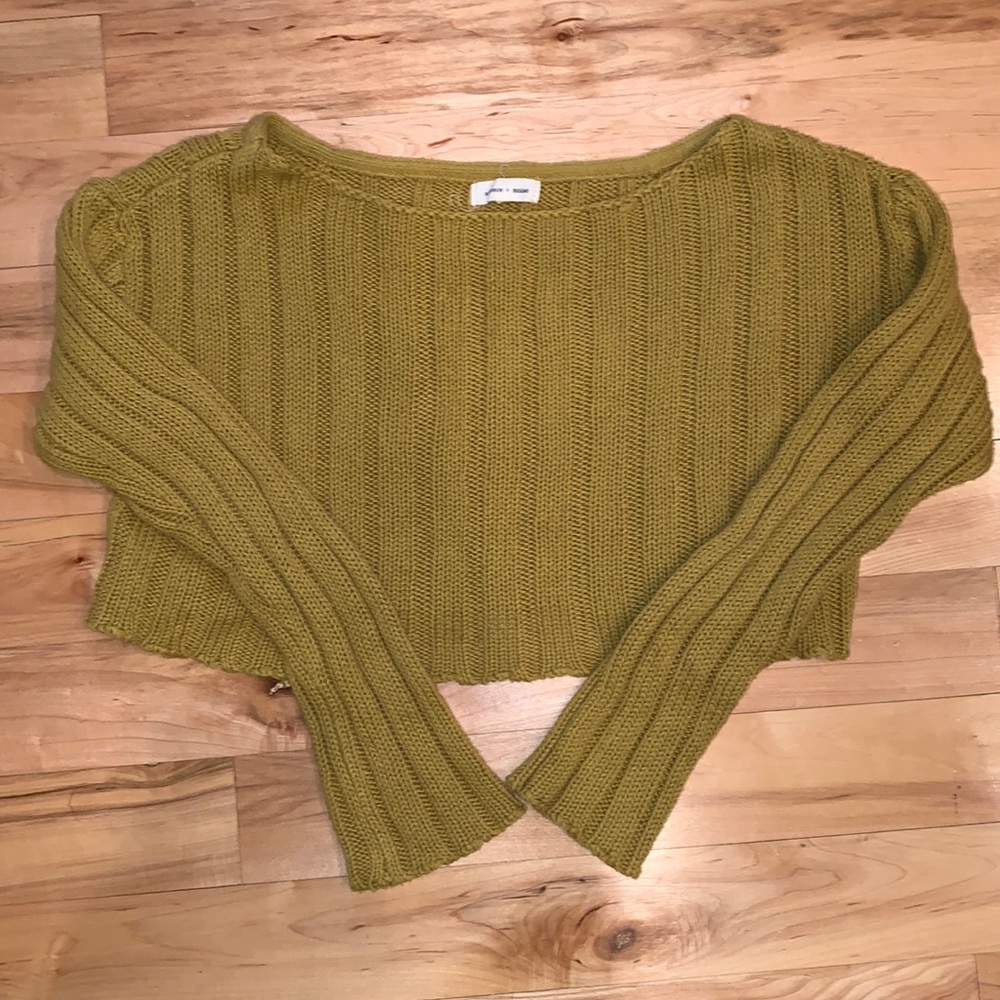 Silence & Noise cropped mustard sweater